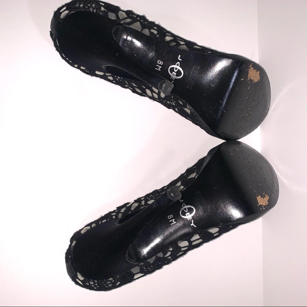 Joey Women’s Black Lace Heels - Picture 3 of 7